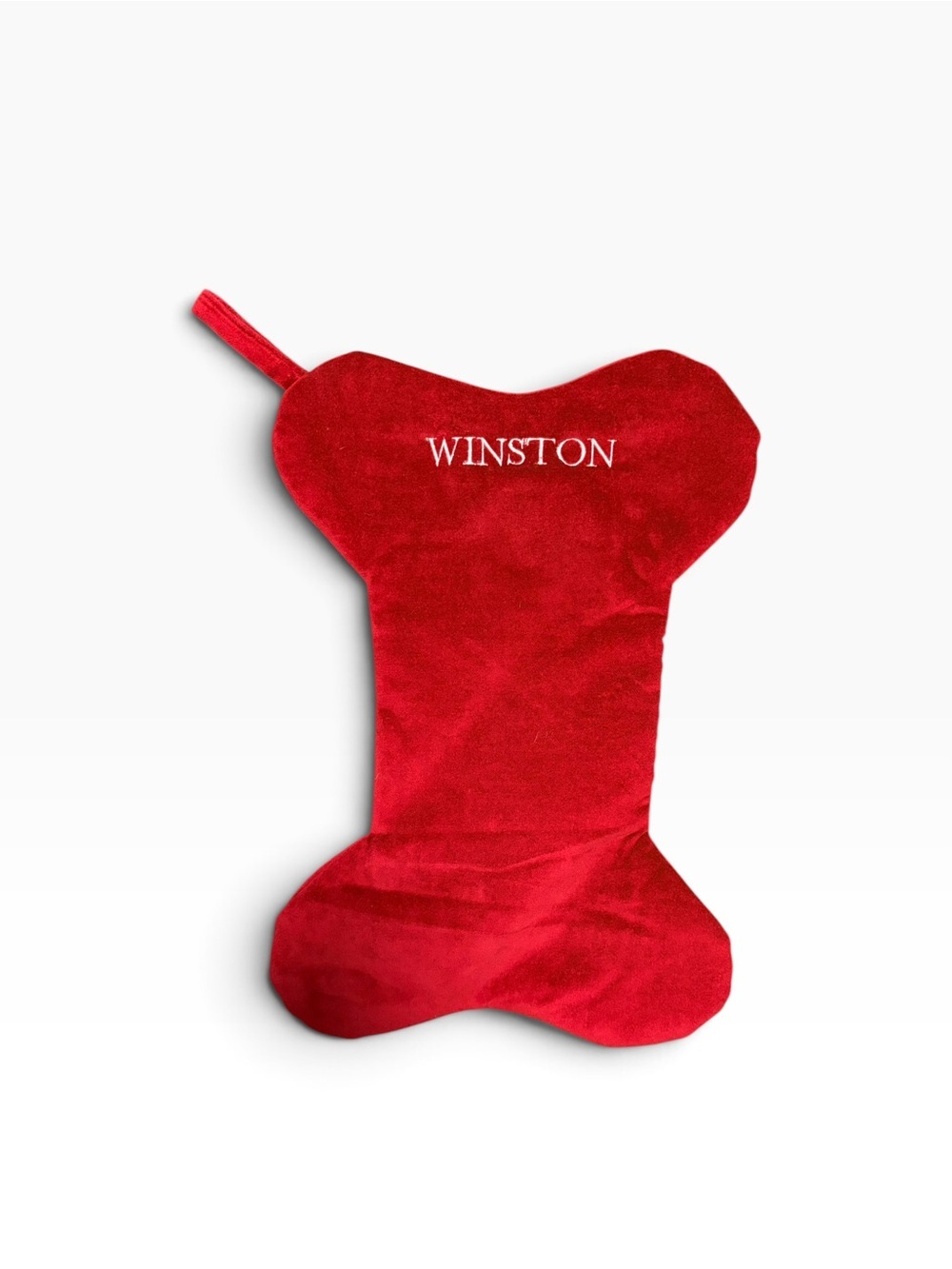 Pottery Barn “Winston” Velvet Dog Bone Stocking